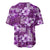 Hawaiian Quilt Pattern Baseball Jersey Hibiscus and Tribal Element Vintage Purple Vibe LT03 - Polynesian Pride