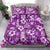 Hawaiian Quilt Pattern Bedding Set Hibiscus and Tribal Element Vintage Purple Vibe LT03 - Polynesian Pride