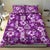 Hawaiian Quilt Pattern Bedding Set Hibiscus and Tribal Element Vintage Purple Vibe LT03 - Polynesian Pride