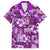 Hawaiian Quilt Pattern Family Matching Long Sleeve Bodycon Dress and Hawaiian Shirt Hibiscus and Tribal Element Vintage Purple Vibe LT03 Dad's Shirt - Short Sleeve Purple - Polynesian Pride