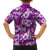 Hawaiian Quilt Pattern Family Matching Off Shoulder Long Sleeve Dress and Hawaiian Shirt Hibiscus and Tribal Element Vintage Purple Vibe LT03 - Polynesian Pride