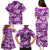 Hawaiian Quilt Pattern Family Matching Puletasi and Hawaiian Shirt Hibiscus and Tribal Element Vintage Purple Vibe LT03 - Polynesian Pride