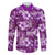 Hawaiian Quilt Pattern Family Matching Puletasi and Hawaiian Shirt Hibiscus and Tribal Element Vintage Purple Vibe LT03 Dad's Shirt - Long Sleeve Purple - Polynesian Pride