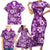 Hawaiian Quilt Pattern Family Matching Short Sleeve Bodycon Dress and Hawaiian Shirt Hibiscus and Tribal Element Vintage Purple Vibe LT03 - Polynesian Pride