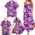 Hawaiian Quilt Pattern Family Matching Summer Maxi Dress and Hawaiian Shirt Hibiscus and Tribal Element Vintage Purple Vibe LT03 - Polynesian Pride