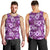 Hawaiian Quilt Pattern Men Tank Top Hibiscus and Tribal Element Vintage Purple Vibe LT03 - Polynesian Pride