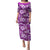 Hawaiian Quilt Pattern Puletasi Hibiscus and Tribal Element Vintage Purple Vibe LT03 Long Dress Purple - Polynesian Pride