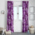 Hawaiian Quilt Pattern Window Curtain Hibiscus and Tribal Element Vintage Purple Vibe LT03 - Polynesian Pride