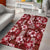 Hawaiian Quilt Pattern Area Rug Hibiscus and Tribal Element Vintage Red Vibe LT03 - Polynesian Pride