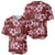 Hawaiian Quilt Pattern Baseball Jersey Hibiscus and Tribal Element Vintage Red Vibe LT03 - Polynesian Pride