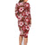 Hawaiian Quilt Pattern Family Matching Long Sleeve Bodycon Dress and Hawaiian Shirt Hibiscus and Tribal Element Vintage Red Vibe LT03 - Polynesian Pride