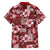 Hawaiian Quilt Pattern Family Matching Puletasi and Hawaiian Shirt Hibiscus and Tribal Element Vintage Red Vibe LT03 - Polynesian Pride