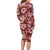 Hawaiian Quilt Pattern Long Sleeve Bodycon Dress Hibiscus and Tribal Element Vintage Red Vibe LT03 - Polynesian Pride