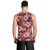 Hawaiian Quilt Pattern Men Tank Top Hibiscus and Tribal Element Vintage Red Vibe LT03 - Polynesian Pride