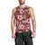 Hawaiian Quilt Pattern Men Tank Top Hibiscus and Tribal Element Vintage Red Vibe LT03 - Polynesian Pride