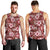 Hawaiian Quilt Pattern Men Tank Top Hibiscus and Tribal Element Vintage Red Vibe LT03 - Polynesian Pride