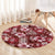 Hawaiian Quilt Pattern Round Carpet Hibiscus and Tribal Element Vintage Red Vibe LT03 - Polynesian Pride