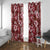 Hawaiian Quilt Pattern Window Curtain Hibiscus and Tribal Element Vintage Red Vibe LT03 With Grommets Red - Polynesian Pride