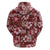 Hawaiian Quilt Pattern Zip Hoodie Hibiscus and Tribal Element Vintage Red Vibe LT03 - Polynesian Pride