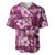 Hawaiian Quilt Pattern Baseball Jersey Hibiscus and Tribal Element Vintage Pink Vibe LT03 Pink - Polynesian Pride