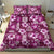 Hawaiian Quilt Pattern Bedding Set Hibiscus and Tribal Element Vintage Pink Vibe LT03 - Polynesian Pride