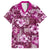 Hawaiian Quilt Pattern Family Matching Long Sleeve Bodycon Dress and Hawaiian Shirt Hibiscus and Tribal Element Vintage Pink Vibe LT03 Dad's Shirt - Short Sleeve Pink - Polynesian Pride