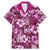 Hawaiian Quilt Pattern Family Matching Mermaid Dress and Hawaiian Shirt Hibiscus and Tribal Element Vintage Pink Vibe LT03 Dad's Shirt - Short Sleeve Pink - Polynesian Pride