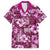 Hawaiian Quilt Pattern Family Matching Short Sleeve Bodycon Dress and Hawaiian Shirt Hibiscus and Tribal Element Vintage Pink Vibe LT03 Dad's Shirt - Short Sleeve Pink - Polynesian Pride