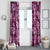 Hawaiian Quilt Pattern Window Curtain Hibiscus and Tribal Element Vintage Pink Vibe LT03 - Polynesian Pride