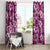 Hawaiian Quilt Pattern Window Curtain Hibiscus and Tribal Element Vintage Pink Vibe LT03 - Polynesian Pride