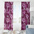 Hawaiian Quilt Pattern Window Curtain Hibiscus and Tribal Element Vintage Pink Vibe LT03 - Polynesian Pride