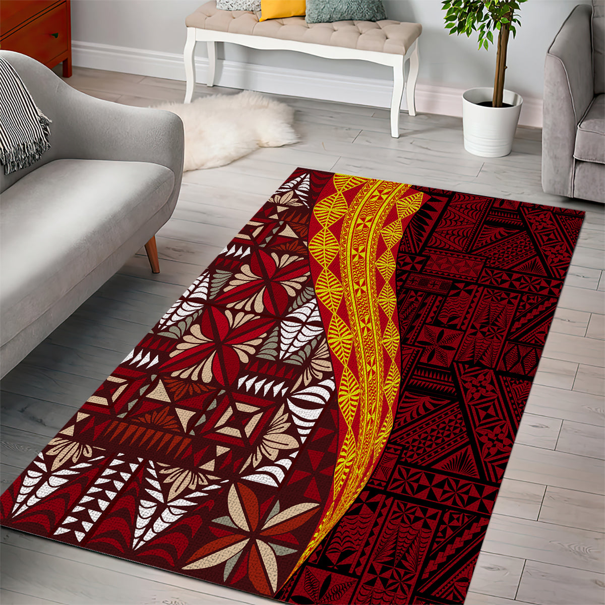 Tonga Feletoa Kupesi Fakatonga Area Rug LT03 - Polynesian Pride