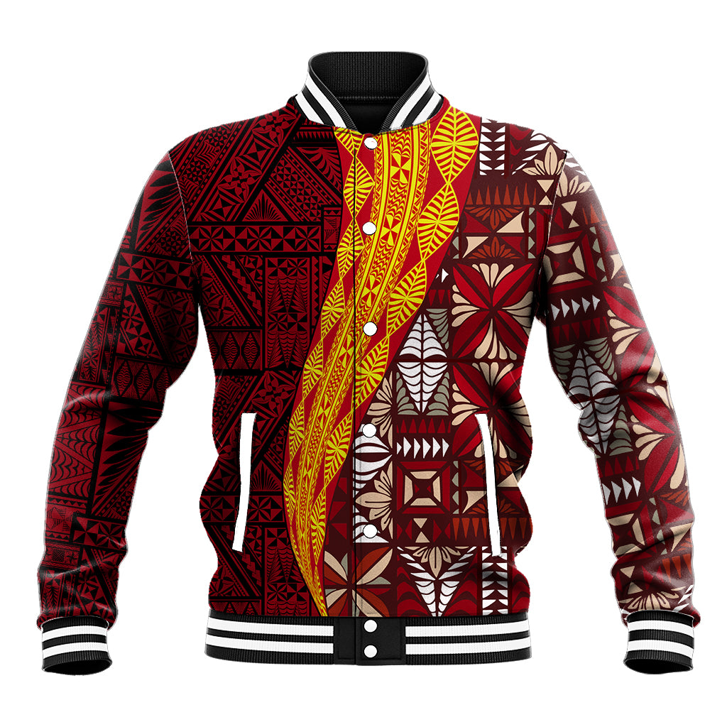 Tonga Feletoa Kupesi Fakatonga Baseball Jacket LT03 Unisex Red - Polynesian Pride