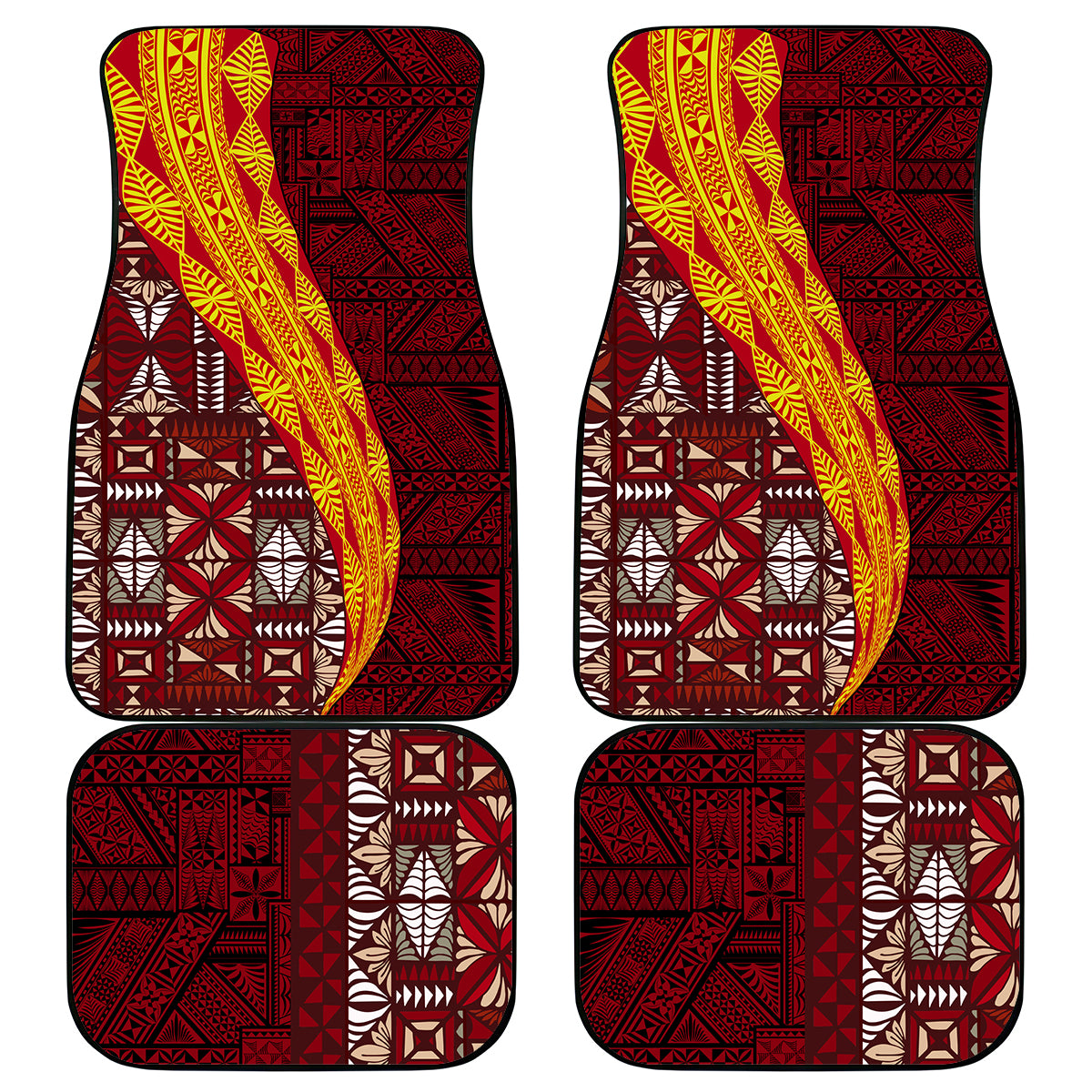 Tonga Feletoa Kupesi Fakatonga Car Mats LT03 Red - Polynesian Pride