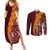 Tonga Feletoa Kupesi Fakatonga Couples Matching Summer Maxi Dress and Long Sleeve Button Shirt LT03 Red - Polynesian Pride