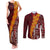 Tonga Feletoa Kupesi Fakatonga Couples Matching Tank Maxi Dress and Long Sleeve Button Shirt LT03 Red - Polynesian Pride