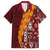 Tonga Feletoa Kupesi Fakatonga Family Matching Off Shoulder Long Sleeve Dress and Hawaiian Shirt LT03 Dad's Shirt - Short Sleeve Red - Polynesian Pride