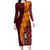 Tonga Feletoa Kupesi Fakatonga Long Sleeve Bodycon Dress LT03 Long Dress Red - Polynesian Pride