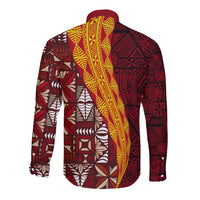Tonga Feletoa Kupesi Fakatonga Long Sleeve Button Shirt LT03 - Polynesian Pride