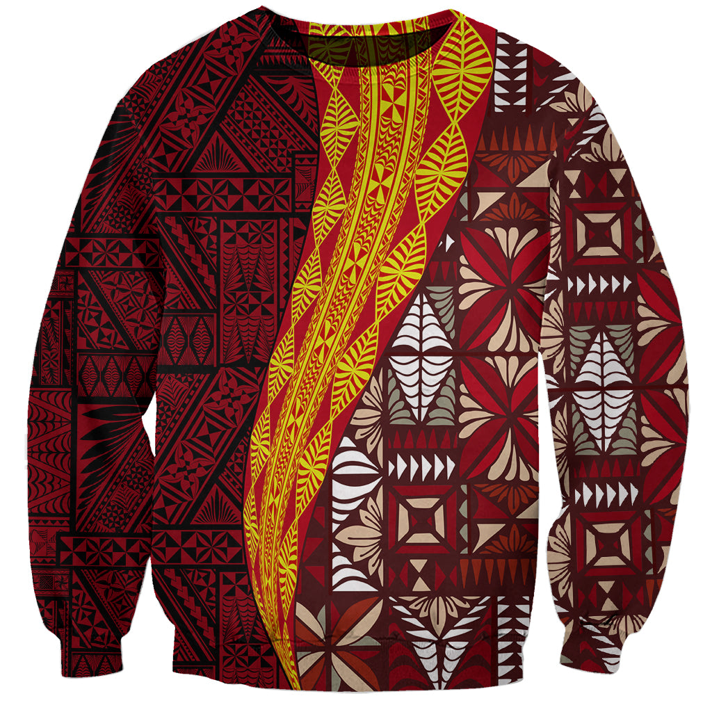 Tonga Feletoa Kupesi Fakatonga Sweatshirt LT03 Unisex Red - Polynesian Pride