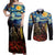 New Zealand and Australia ANZAC Day Couples Matching Off Shoulder Maxi Dress and Long Sleeve Button Shirt Kiwi Bird and Kangaroo Soldier Starry Night Style LT03 Black - Polynesian Pride