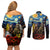 New Zealand and Australia ANZAC Day Couples Matching Off Shoulder Short Dress and Long Sleeve Button Shirt Kiwi Bird and Kangaroo Soldier Starry Night Style LT03 - Polynesian Pride