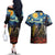 New Zealand and Australia ANZAC Day Couples Matching Off The Shoulder Long Sleeve Dress and Hawaiian Shirt Kiwi Bird and Kangaroo Soldier Starry Night Style LT03 - Polynesian Pride