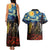 New Zealand and Australia ANZAC Day Couples Matching Tank Maxi Dress and Hawaiian Shirt Kiwi Bird and Kangaroo Soldier Starry Night Style LT03 - Polynesian Pride