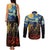 New Zealand and Australia ANZAC Day Couples Matching Tank Maxi Dress and Long Sleeve Button Shirt Kiwi Bird and Kangaroo Soldier Starry Night Style LT03 - Polynesian Pride