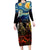 New Zealand and Australia ANZAC Day Family Matching Long Sleeve Bodycon Dress and Hawaiian Shirt Kiwi Bird and Kangaroo Soldier Starry Night Style LT03 Mom's Dress Black - Polynesian Pride