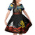 New Zealand and Australia ANZAC Day Family Matching Off Shoulder Long Sleeve Dress and Hawaiian Shirt Kiwi Bird and Kangaroo Soldier Starry Night Style LT03 Daughter's Dress Black - Polynesian Pride