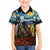 New Zealand and Australia ANZAC Day Family Matching Off Shoulder Long Sleeve Dress and Hawaiian Shirt Kiwi Bird and Kangaroo Soldier Starry Night Style LT03 Son's Shirt Black - Polynesian Pride