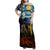 New Zealand and Australia ANZAC Day Family Matching Off Shoulder Maxi Dress and Hawaiian Shirt Kiwi Bird and Kangaroo Soldier Starry Night Style LT03 Mom's Dress Black - Polynesian Pride