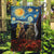 New Zealand and Australia ANZAC Day Garden Flag Kiwi Bird and Kangaroo Soldier Starry Night Style LT03 Garden Flag Black - Polynesian Pride